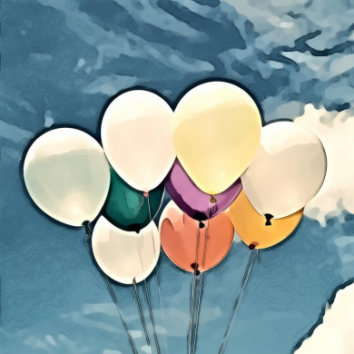 Balloons calm clouds colorful