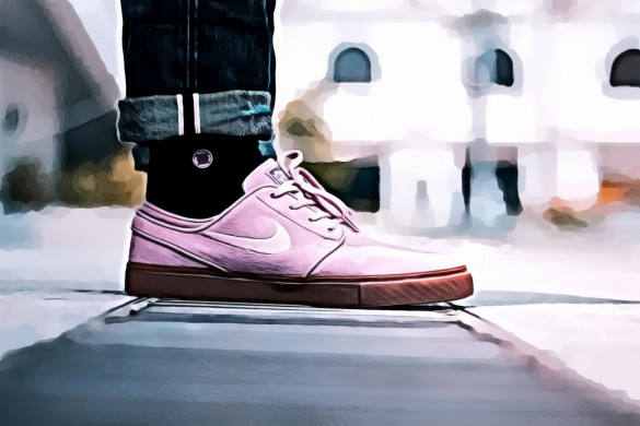 Person Wearing Pink Nike Low-top Sneakers