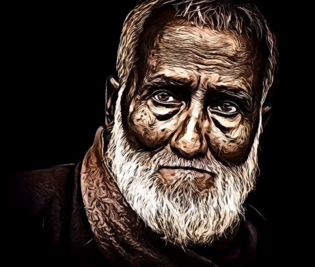 Gray-bearded Wise Old Man