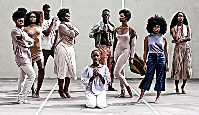 Group of Women and Men Standing on Gray and White Concrete Floor