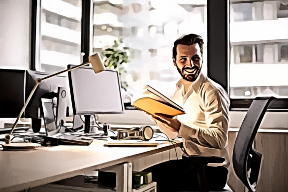 Man Holding a Book