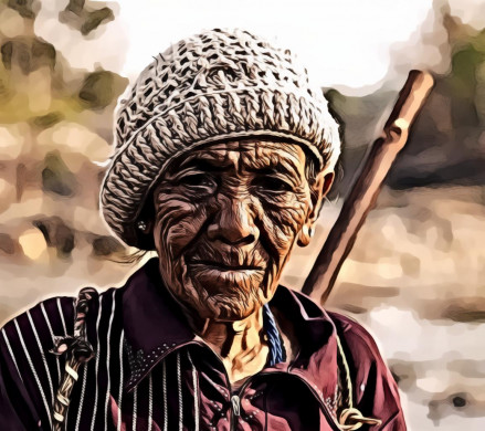 Old Man Wearing Brown Beanie