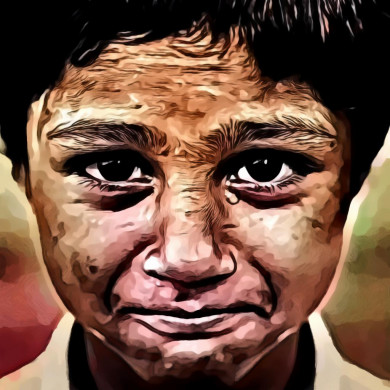 Portrait Of Crying Boy