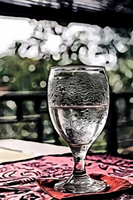 Wine Glass Filled With Water