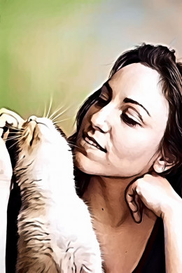 Woman and Cat