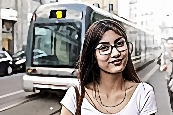 Woman in White Shirt With Eyeglasses Standing Near Train