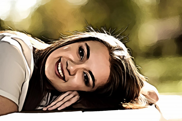 Woman Laying on Table