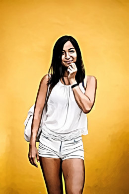 Woman Wearing White Sleeveless Shirt And White Denim Shorts