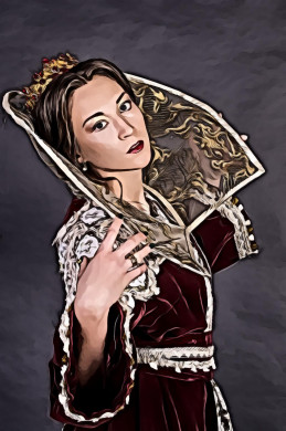 Woman Wearing Red and White Floral Dress