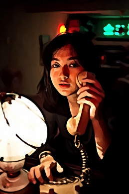 Close-Up Portrait of Woman Holding Telephone