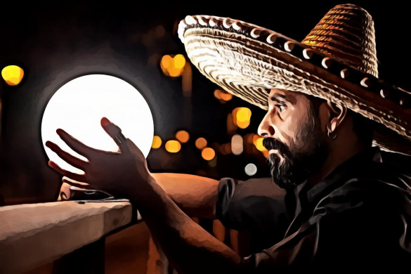 Man Holding White Light