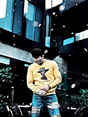 Portrait of Man in Yellow Long-sleeved Sweatshirt Standing Outdoor