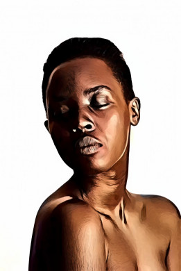 Portrait of Topless Black Woman