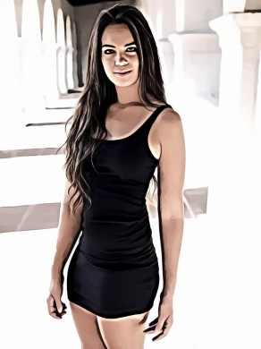 Woman Wearing Black Sleeveless Dress