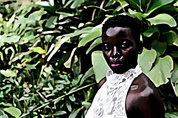 Woman With Pierced Nose in White Dress