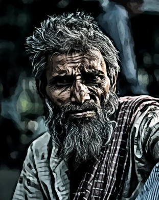 Aged beard elder man