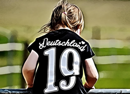 Girl Wearing Deutschland 19 Black T Shirt during Daytime
