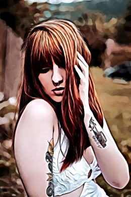 Red Haired Woman With Tattoo