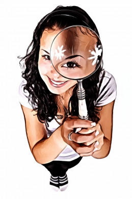 Woman Holding Magnifying Glass