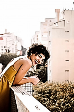 Woman Leaning On Wall While Smiling