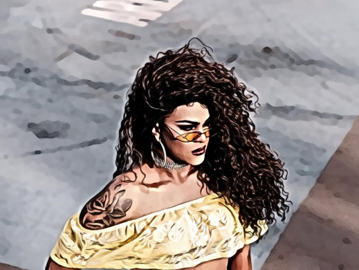 Woman Standing Wearing Yellow Crop Top and Sunglasses