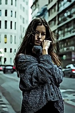 Woman Wearing Gray Long-sleeved Shirt