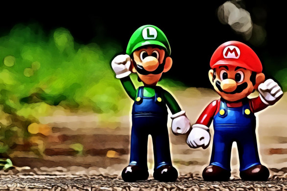 Mario and Luigi plastic toy