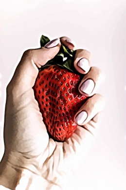 Person holding strawberry