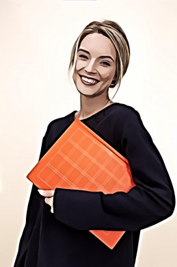Smiling woman wearing black sweater