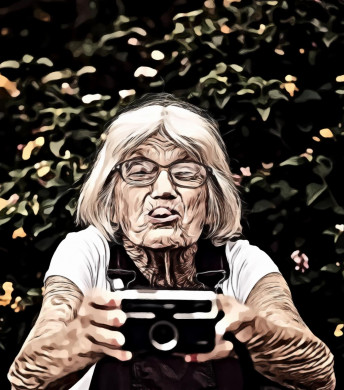 Woman taking selfie