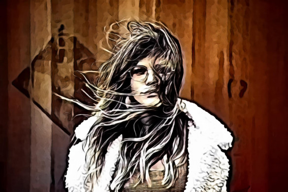 Woman wearing fur coat