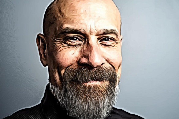 Bald man with beard