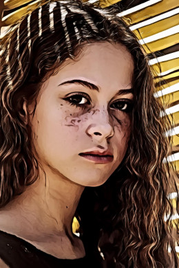 Girl in brown tank top