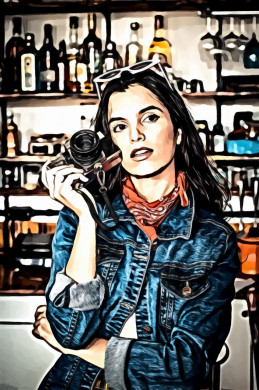 Woman holding camera