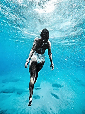 Woman underwater