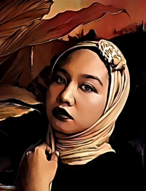 Woman wearing hijab scarf