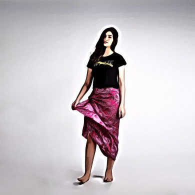 Woman wearing pink sarong