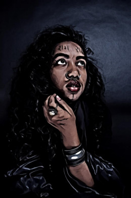 Woman wearing silver colored bracelets rings and nose rings