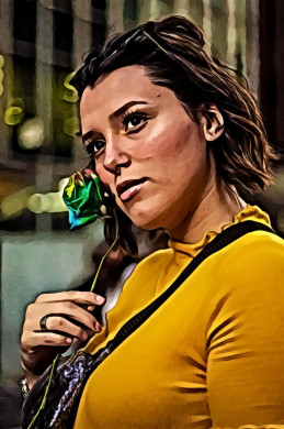 Portrait of a woman wearing yellow top