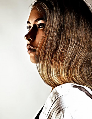 Side view portrait of woman