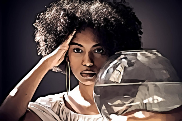 Woman wearing white top