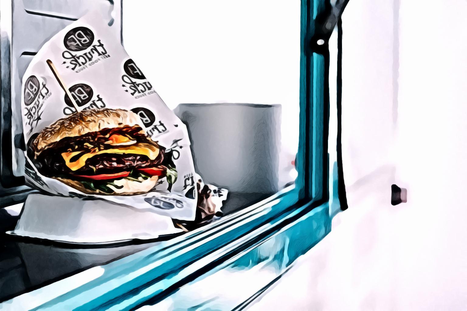 Cooked Burger In The Window