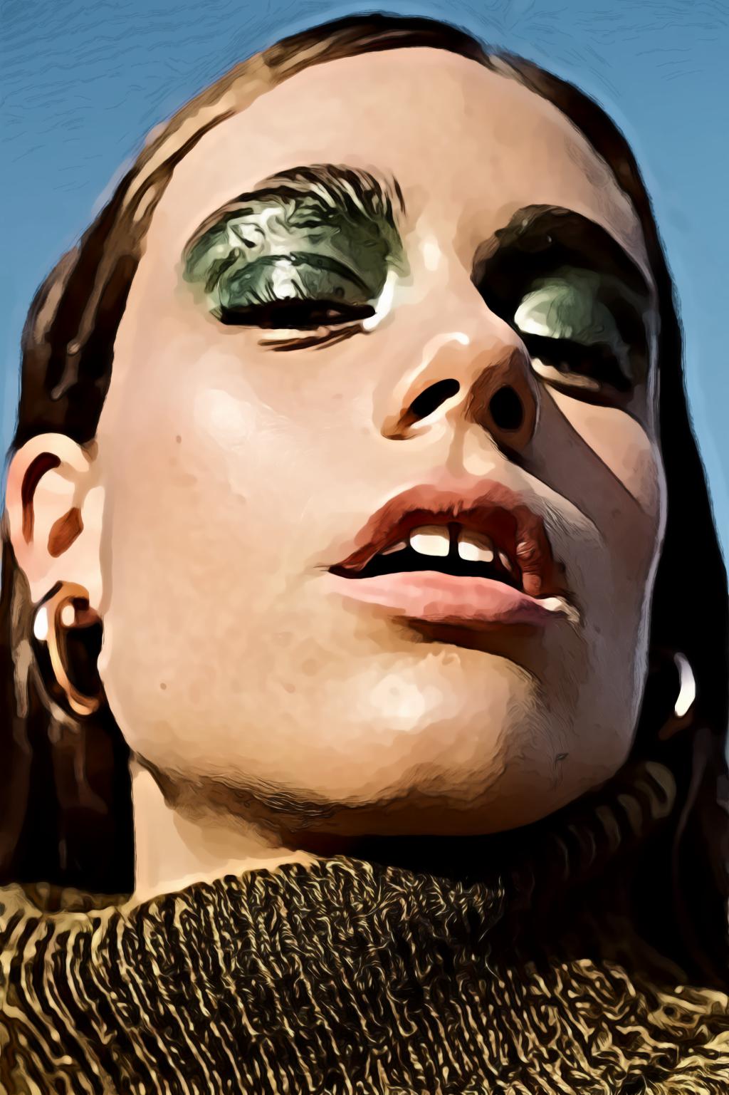 Woman Wearing Green Eyeshadow